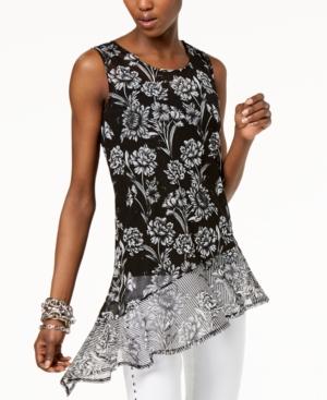 I.n.c. Printed Asymmetrical Top, Created For Macy's