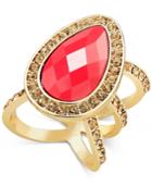 Thalia Sodi Gold-tone Red Teardrop Ring, Only At Macy's