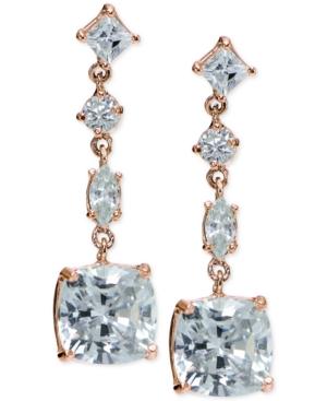 Giani Bernini Cubic Zirconia Linear Drop Earrings In 18k Rose Gold-plated Sterling Silver, Only At Macy's