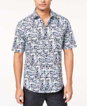 Alfani Men's Geometric-print Shirt, Created For Macy's