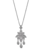Diamond Dangle Pendant Necklace (1/10 Ct. T.w.) In Sterling Silver