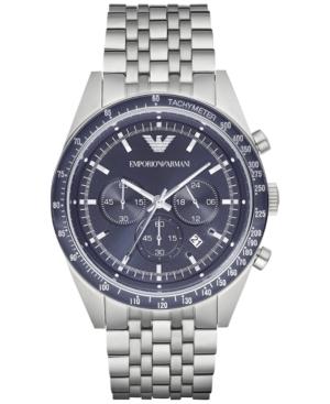 Emporio Armani Men's Chronograph Tazio Stainless Steel Bracelet Watch 46mm Ar6072