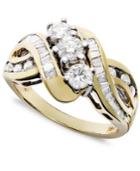 Diamond Ring, 14k Gold Diamond Three Stone Braid (1 Ct. T.w.)