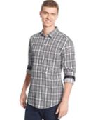 Alfani Slim-fit Checked Long-sleeve Shirt
