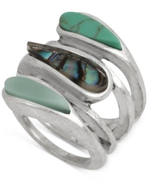 Robert Lee Morris Soho Silver-tone Multi-layer Stone Ring