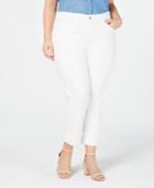 Jessica Simpson Juniors' Aarow White Plus Size Straight-leg Jeans