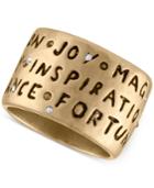 Rachel Rachel Roy Gold-tone Etched Inspirational Ring