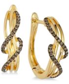 Le Vian Chocolatier Wavy Diamond Hoop Earrings (1/4 Ct. T.w.) In 14k Gold