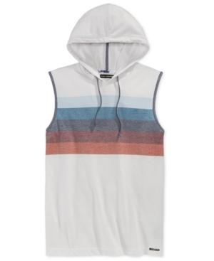 Univibe Men's Nautical Stripe Hooded Muscle T-shirt