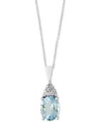 Effy Aquarius Aquamarine (1-3/4 Ct. T.w.) And Diamond Accent Pendant Necklace In 14k White Gold