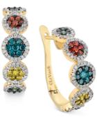 Le Vian Multicolor Diamond Hoop Earrings (1-1/2 Ct. T.w.) In 14k Gold