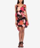 Tahari Asl Tiered Floral-print Shift Dress