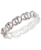 Anne Klein Silver-tone Crystal Swirl Bangle Bracelet, Created For Macy's
