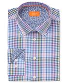 Tallia Men's Fitted Multicolor Checked Dress Shirt
