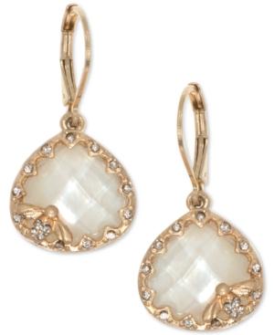 Lonna & Lilly Gold-tone Pave & Colored Stone Bee Drop Earrings