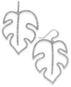 I.n.c. Silver-tone Pave Palm Leaf Drop Earrings, Created For Macy's