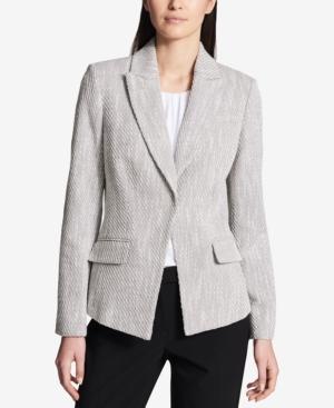 Calvin Klein One-button Tweed Blazer