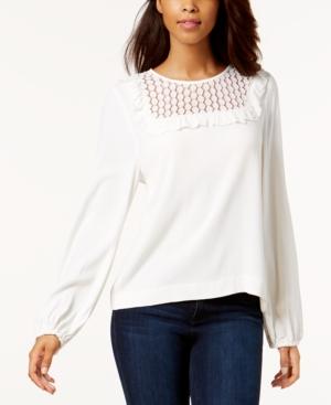 Kensie Ruffled Lace Top