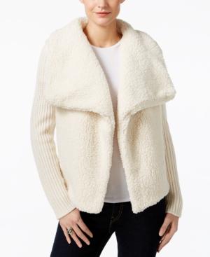 Calvin Klein Jeans Faux-sherpa Mixed-media Jacket