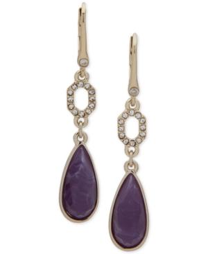 Ivanka Trump Gold-tone Crystal Link & Stone Double Drop Earrings