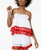 Xoxo Juniors' Smocked Tassel-trim Crop Top