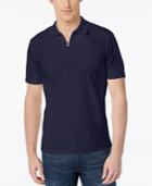 Vince Camuto Men's Waffle-knit Quarter-zip Strech Polo