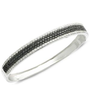 Caviar By Effy Black (2-3/4 Ct. T.w.) And White (1-7/8 Ct. T.w.) Diamond Bangle In 14k White Gold