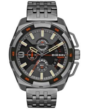 Diesel Men's Chronograph Heavyweight Gunmetal Ion-plated Stainless Steel Bracelet Watch 50x56mm Dz4394