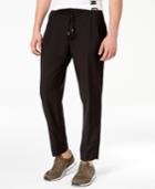 Armani Exchange Men's Tapered-fit Pleated Drawstring Dress Pants