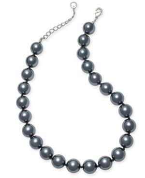 Charter Club Silver-tone Gray Imitation Pearl Necklace, Only At Macy's