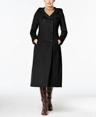 Anne Klein Hooded Double-breasted Maxi Coat