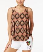 Hippie Rose Juniors' Printed Double-strap Tank Top