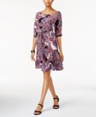 Ny Collection Petite Printed Peasant Dress