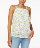 Maison Jules Tiered Lemon-print Top, Only At Macy's