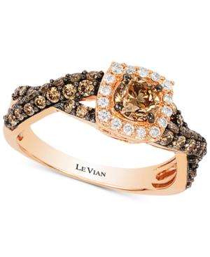 Le Vian Chocolatier Diamond Twist Ring (1-1/10 Ct. T.w.) In 14k Rose Gold