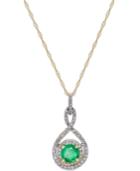 Sapphire (1/2 Ct. T.w.) And Diamond (1/4 Ct. T.w.) 18 Necklace In 14k White Gold (also In Emerald And Ruby)