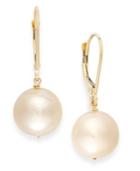 Cultured Freshwater Pearl Earrings In 14k Gold (10mm)