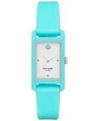Kate Spade New York Women's Duffy Square Soft Aqua Silicone Strap Watch 18x25mm Ksw1277