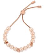 Kenneth Cole New York Rose Gold-tone Imitation Pearl Slider Bracelet