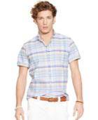 Polo Ralph Lauren Men's Short-sleeved Plaid Oxford Shirt
