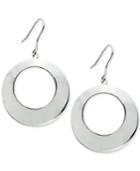 Polished Open Circle Drop Earrings