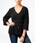One Hart Juniors' Peplum Blouse, Only At Macy's
