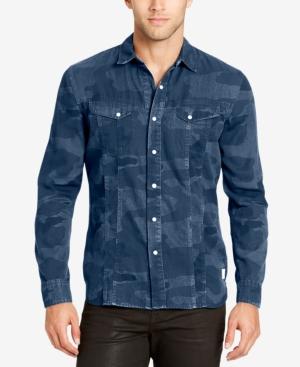 William Rast Men's Denim Camo Shirt