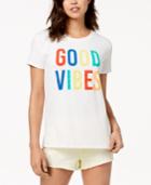 Hybrid Juniors' Good Vibes Graphic-print T-shirt