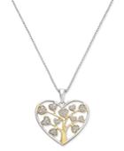 Diamond Heart Tree Of Life Pendant Necklace (1/5 Ct. T.w.) In 14k Gold Vermeil