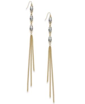 Thalia Sodi Gold-tone Gray Stone & Chain Tassel Drop Earrings, Created For Macy's