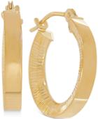 Bark Finish Hoop Earrings In 10k Gold