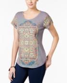 Style & Co Printed Sequined Top, Only At Macy's
