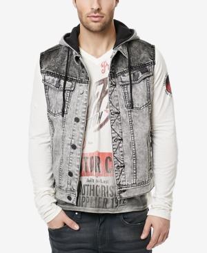 Buffalo David Bitton Men's Joey Sleeveless Denim Trucker Jacket