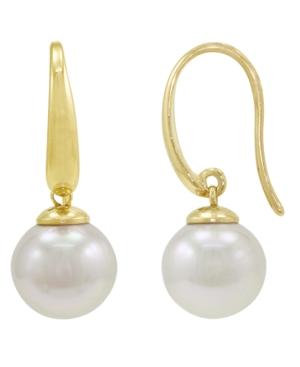 Majorica Pearl Earrings, 18k Gold Over Sterling Silver Organic Man Made Pearl Drops